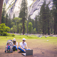 a painting of the Taylor's on the Yosemite national park